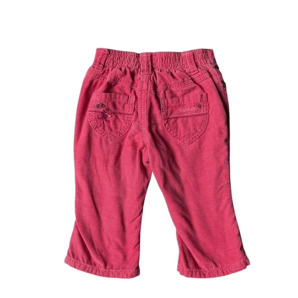 Vintage Oshkosh Pink Corduroy Lined Pants Embroidered Heart Pockets 9m